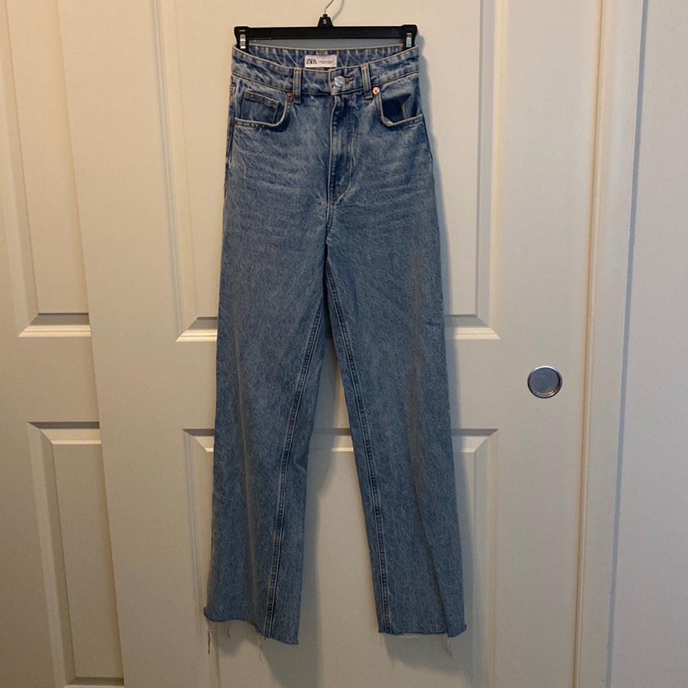 Zara high waisted wide leg jeans size 0